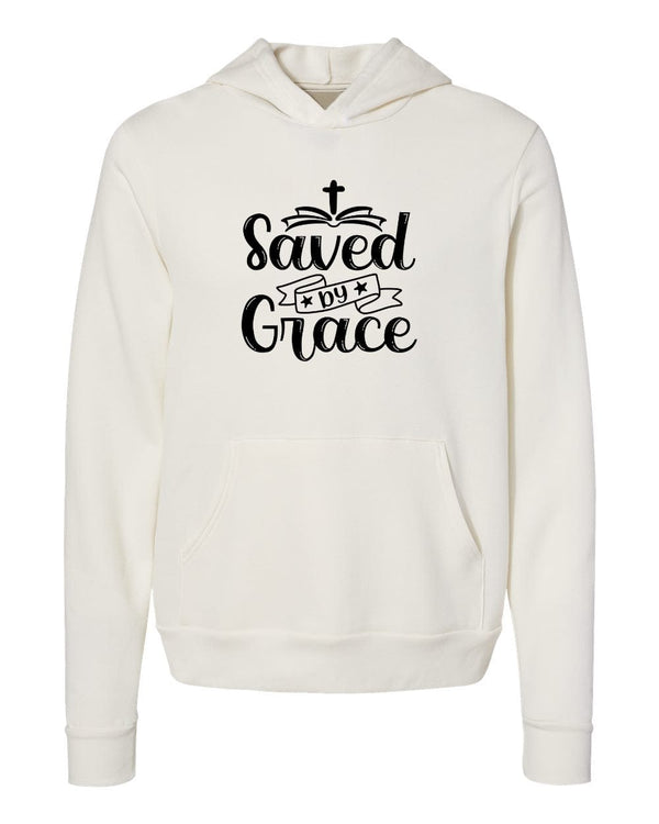 Saved by Grace Jesus White Hoodies