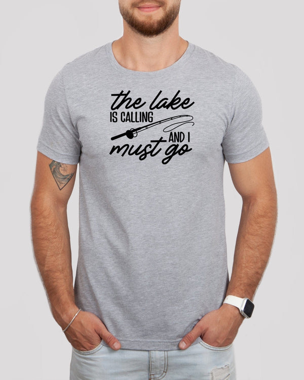The lake is calling and i must go med gray t-shirt