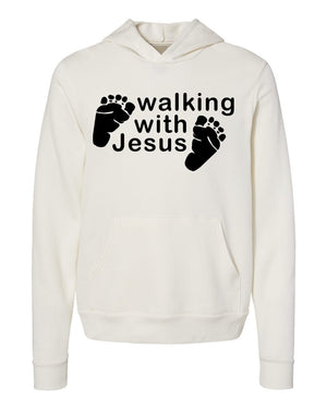 Walking with Jesus White Hoodies