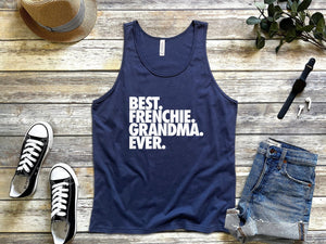 Women best frenchie grandma ever dog navy blue tank tops