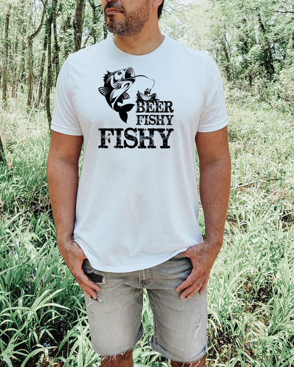 Beer fishy fishy white t-shirt