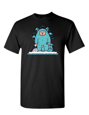 Black Yeti And His Fish T-Shirt