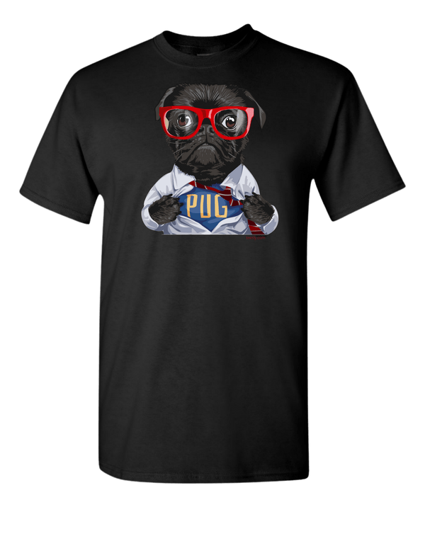 Black Pug T-Shirt Super Cool
