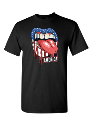America Mouth Black T-Shirt