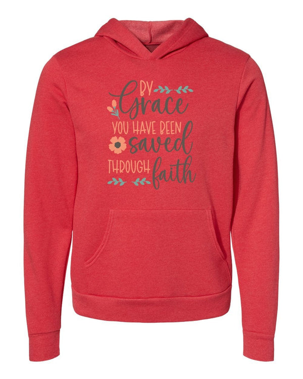 By Grace Saved Faith Red Hoodies