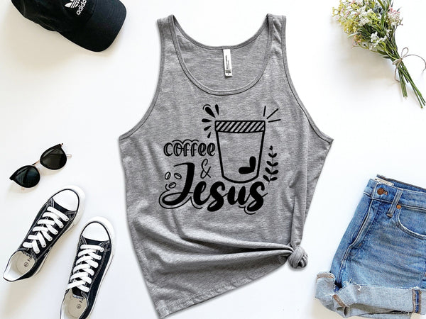 Coffee and Jesus Gray Tank Top