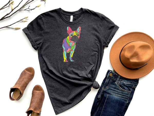 Colorful French Bulldog Frenchie Art Dog T-Shirt
