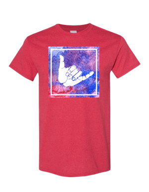 Red Shaka Surfer Hand T-Shirt