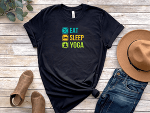 Eat sleep yoga black t-shirt