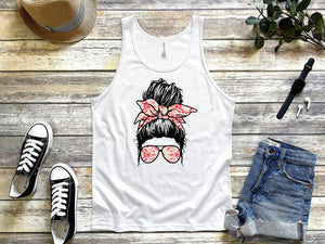 Red Ethnic Mom Life Tank Tops