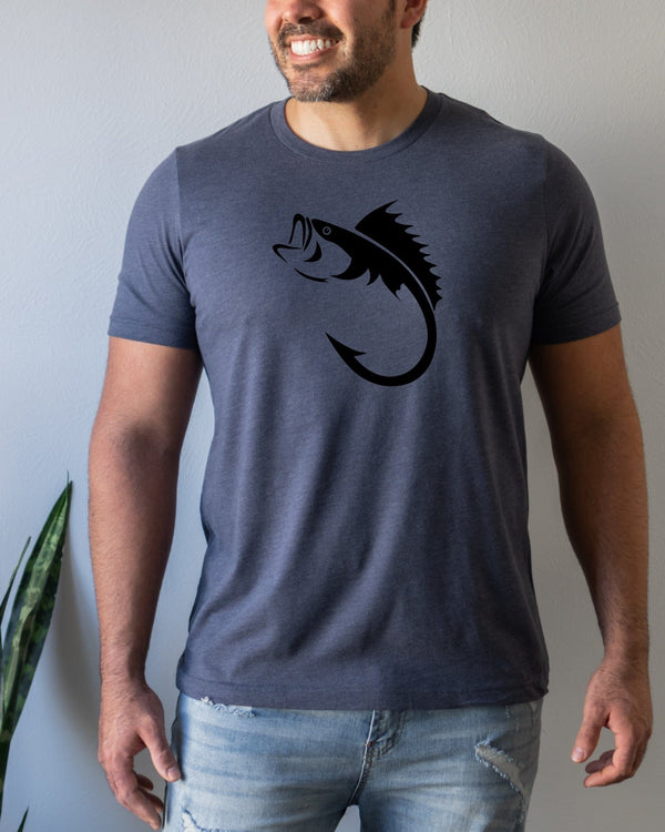 Fish hook navy t-shirt