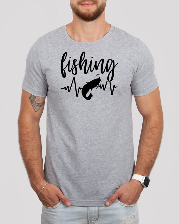 Fishing heartbeat med gray T-Shirt