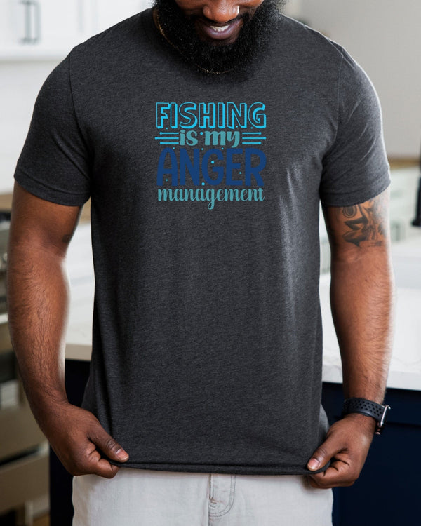 Fishing is my anger management gray t-shirt