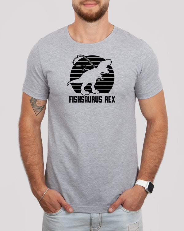 Fishsaurus rex med gray t-shirt