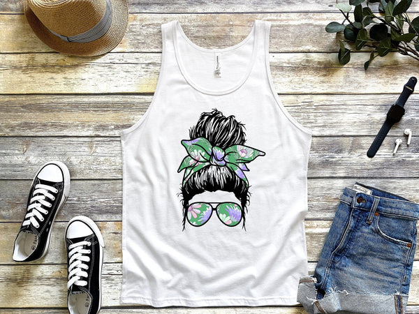 Mom Life Floral Tank Tops