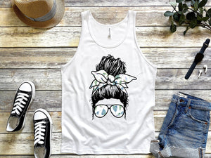 Floral Mom White Tank Tops