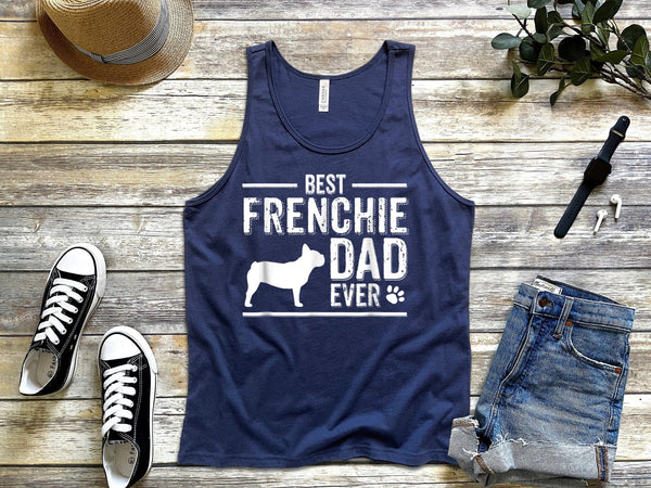 French Bulldog Dad Best Dog Owner Ever Navy Blue Tank Tops