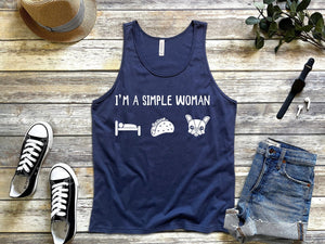 I'm a simple woman, navy women´s Tank Top