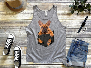 French Bulldog In a Pocket Mid Tank Top