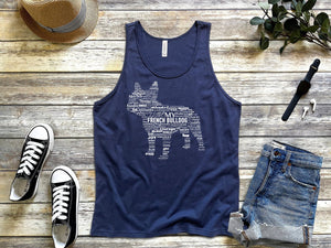 French Bulldog Words Ways To Describe My Frenchie  Navy Blue Tank Top