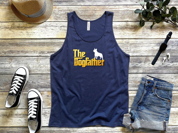 Navy The Dogfather French Bulldog Frenchy Dog Tank Top