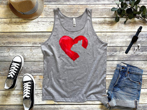 French bulldog Heart silhouette Valentine's Day Dog Lover Tank Top