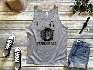 Frenchie Mama drawing med grey tank top