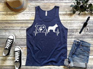 Buy Frenchie French Bulldog Mom Dad Heartbeat Tank Tops