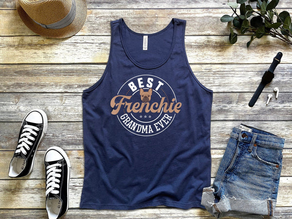 Best Frenchie Grandma Ever Navy Tank Tops