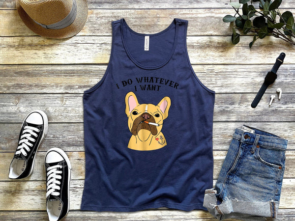 Frenchie I Do What I Want Frenchie Funny smoking tank tops