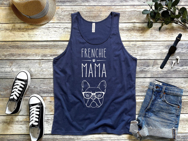 Frenchie Mama French Bulldog Lover Owner Gift Dog Mom Mother Navy Tank Top