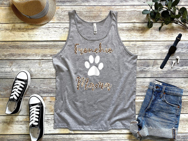 Frenchie Mama Tank Top Leopard Style French Bulldog