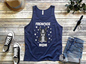 Buy Frenchie Mom navy tank tops