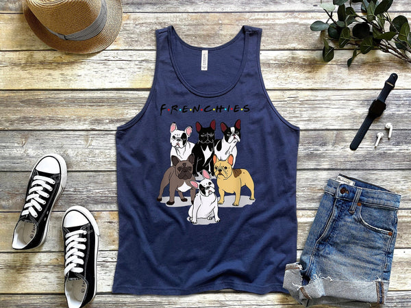 French Bulldog Frenchie Dogs Lovers Navy Tank Top