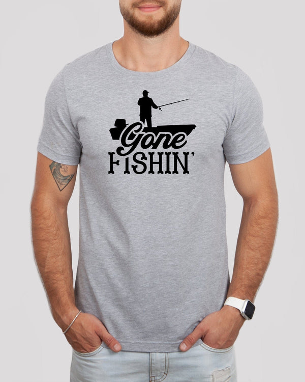 Gone fishing med gray t-shirt