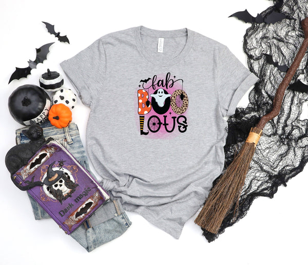 Boo fabulous ghost web athletic heather gray t-shirt