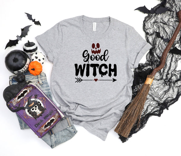 Good witch melt font athletic heather gray t-shirt