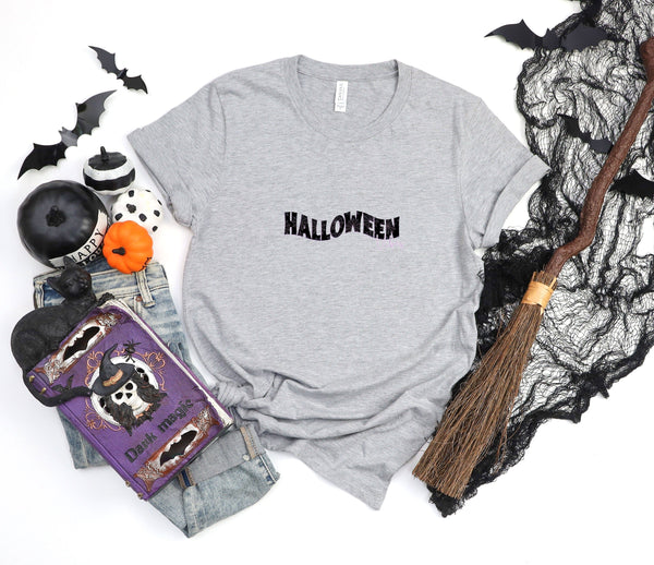 Halloween vibes athletic heather gray t-shirt