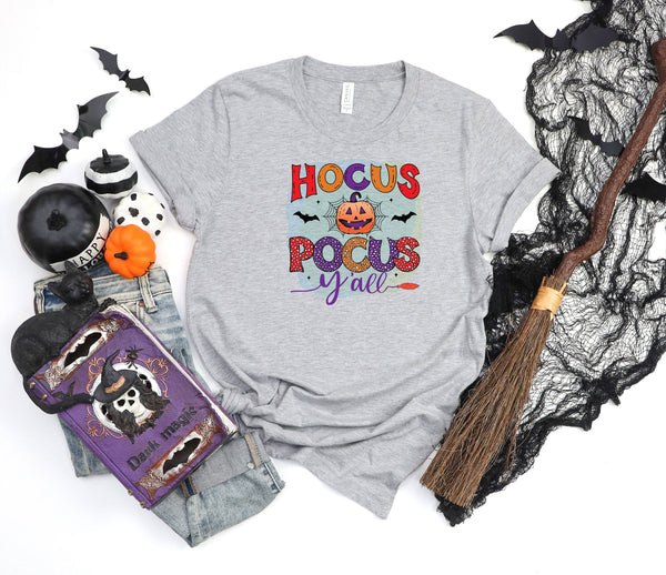 Hocus Pocus yall pumpkin athletic heather gray t-shirt