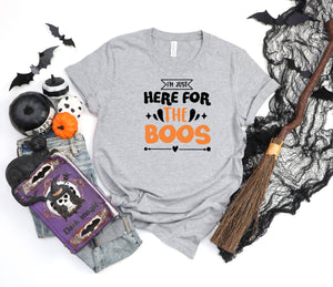 I'm just here for the boos athletic heather gray t-shirt