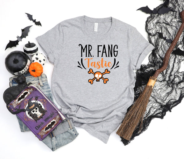 Mr Fangtastic athletic heather gray t-shirt