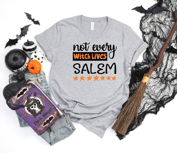 Not every witch lives in salem athletic heather gray t-shirt