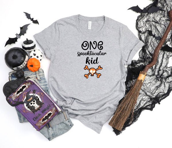 One spooktacular kid athletic heather gray t-shirt