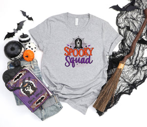Spooky Squad ghost athletic heather gray  t-shirt