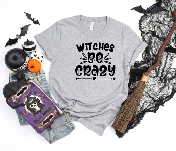 Witches be crazy spider webs athletic heather gray t-shirts