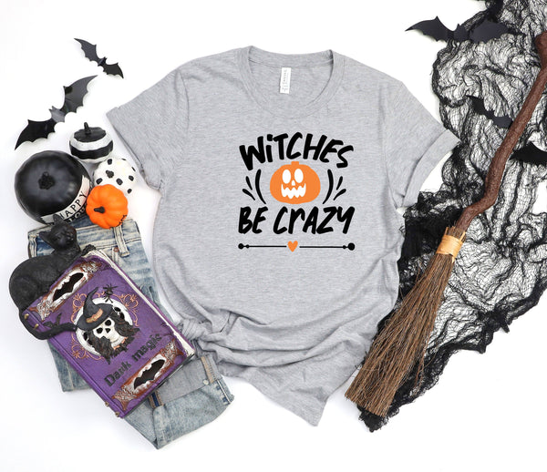 Witches be crazy athletic heather gray t-shirt