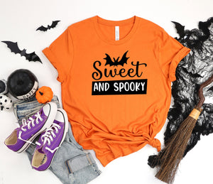 Sweet and spooky bat orange t-shirt