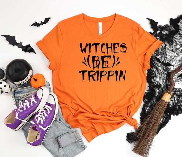 Witches be trippin orange t-shirt