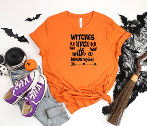 Witches brew with a Bonus spider orange t-shirt