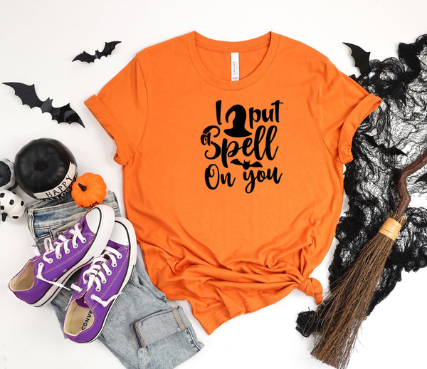 i put a spell on you orange t-shirt
